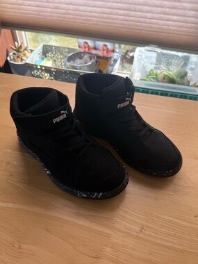 Puma Black Lace-Up High-Top Sneakers with Ankle Strap